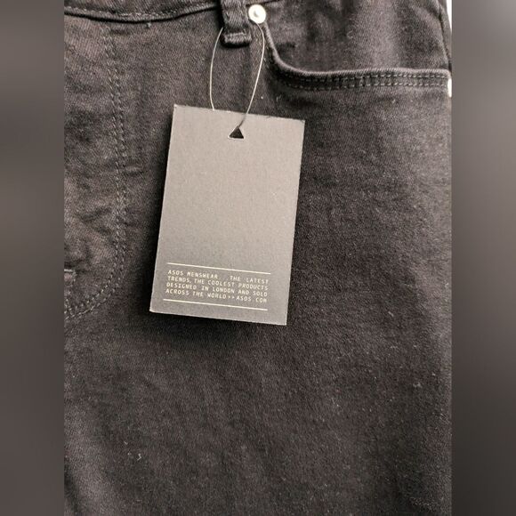 NWT ASOS Black Distressed Skinny Jeans Size 28 - Picture 4 of 7